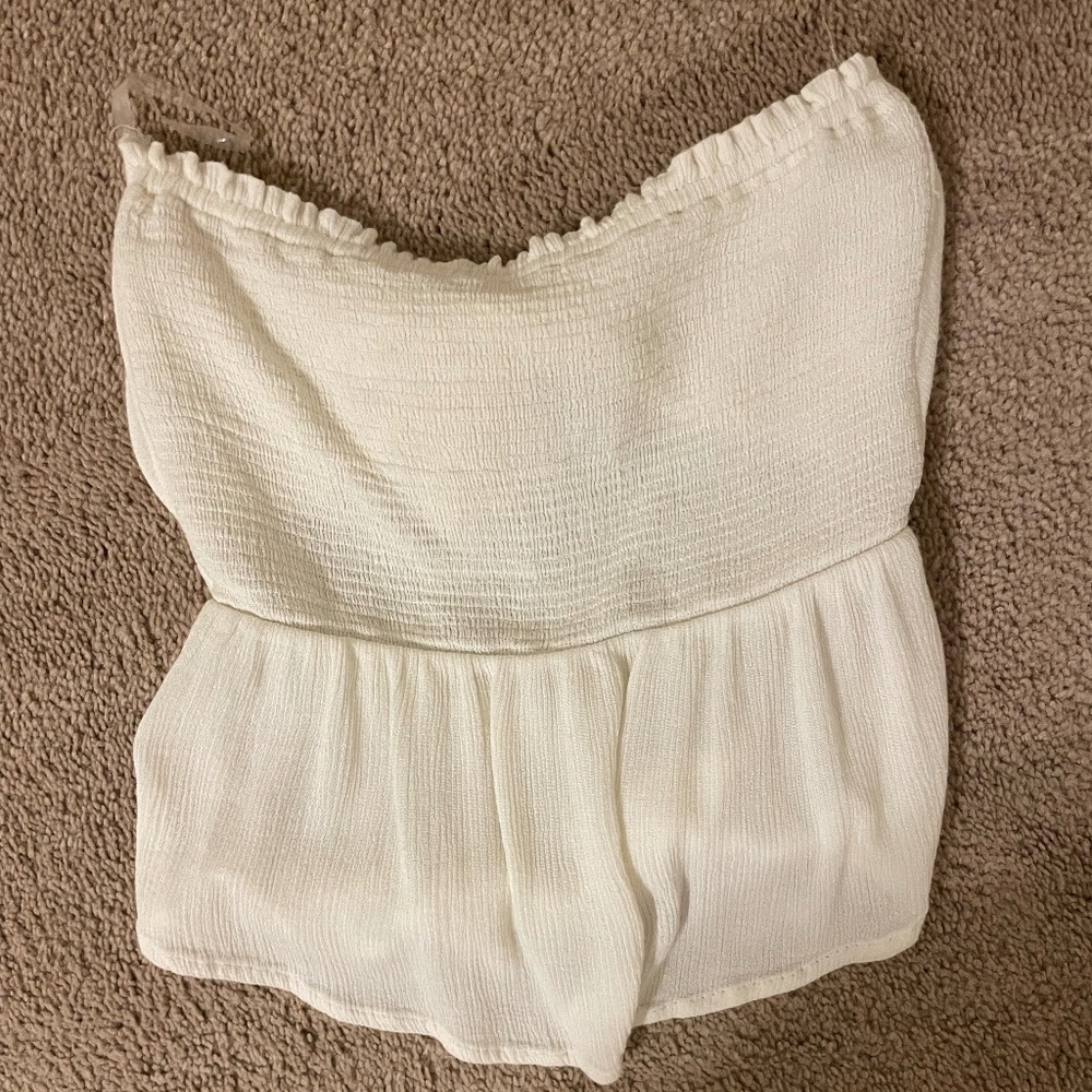 Strapless white top